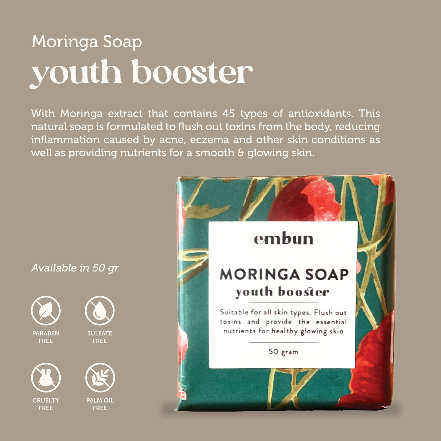 Youth Booster Soap Bar with Moringa