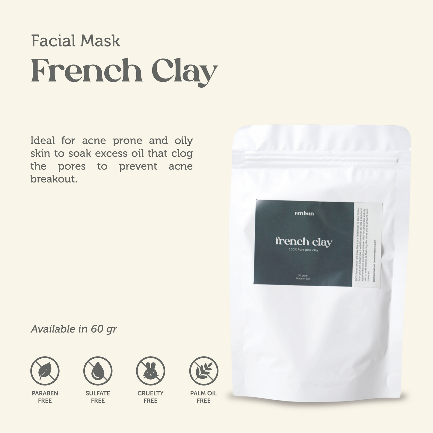 Facial Mask French Clay 60 gr