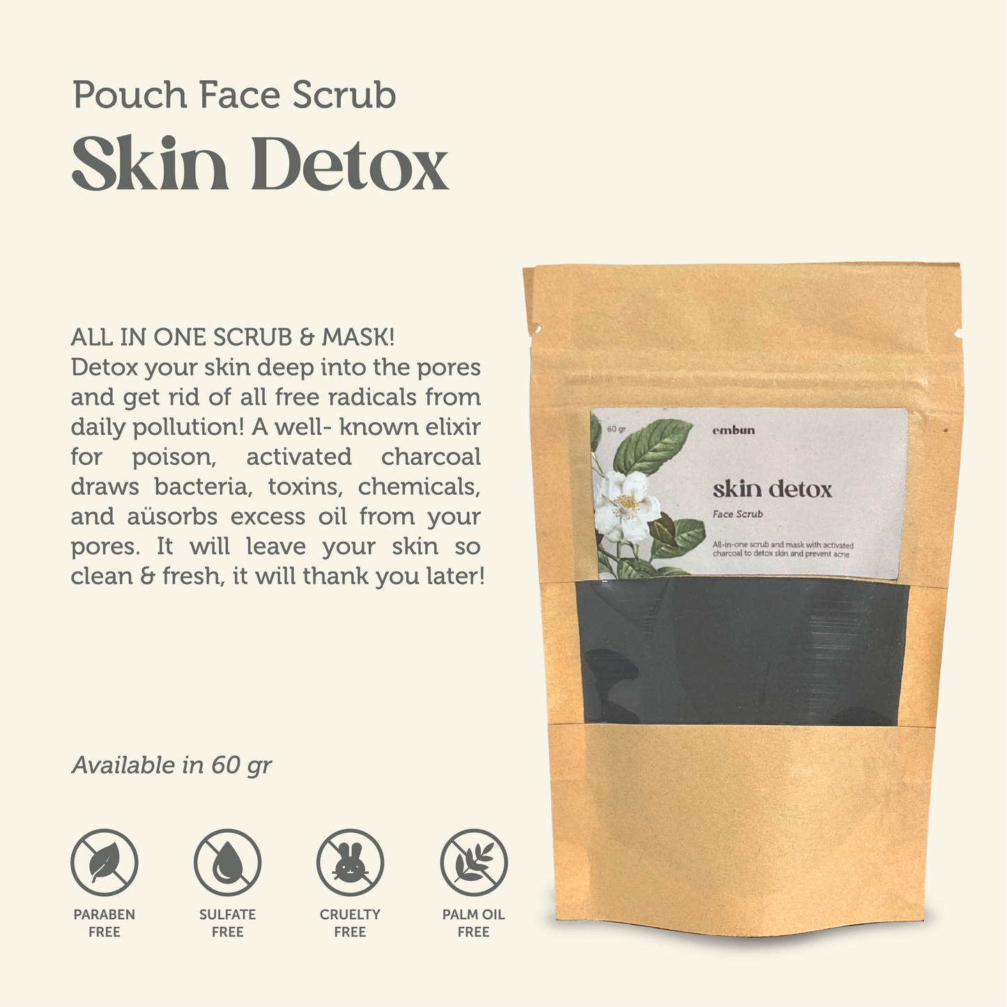 Pouch Face Scrub Skin Detox 60 gr