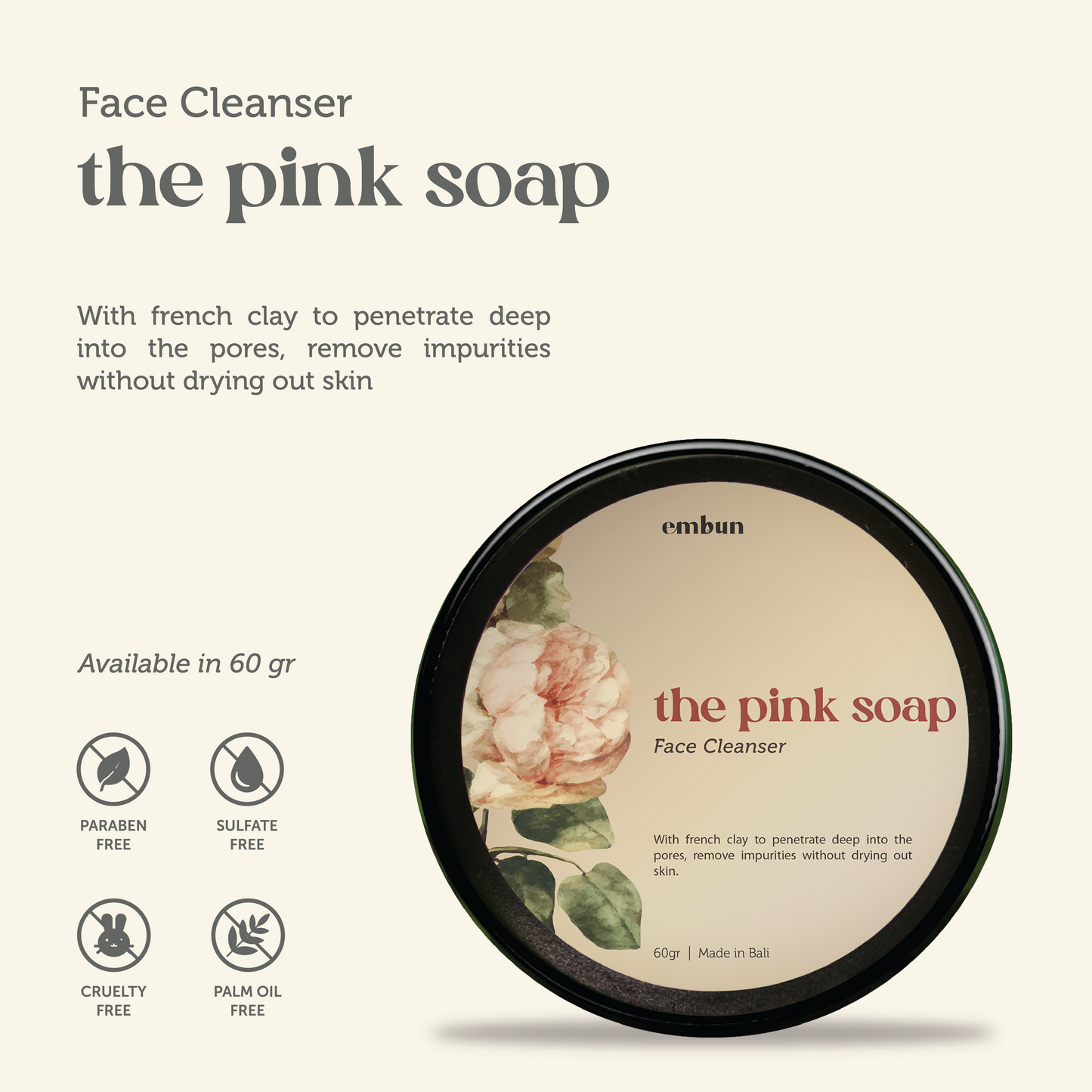Face Cleanser The Pink Soap 60 gr